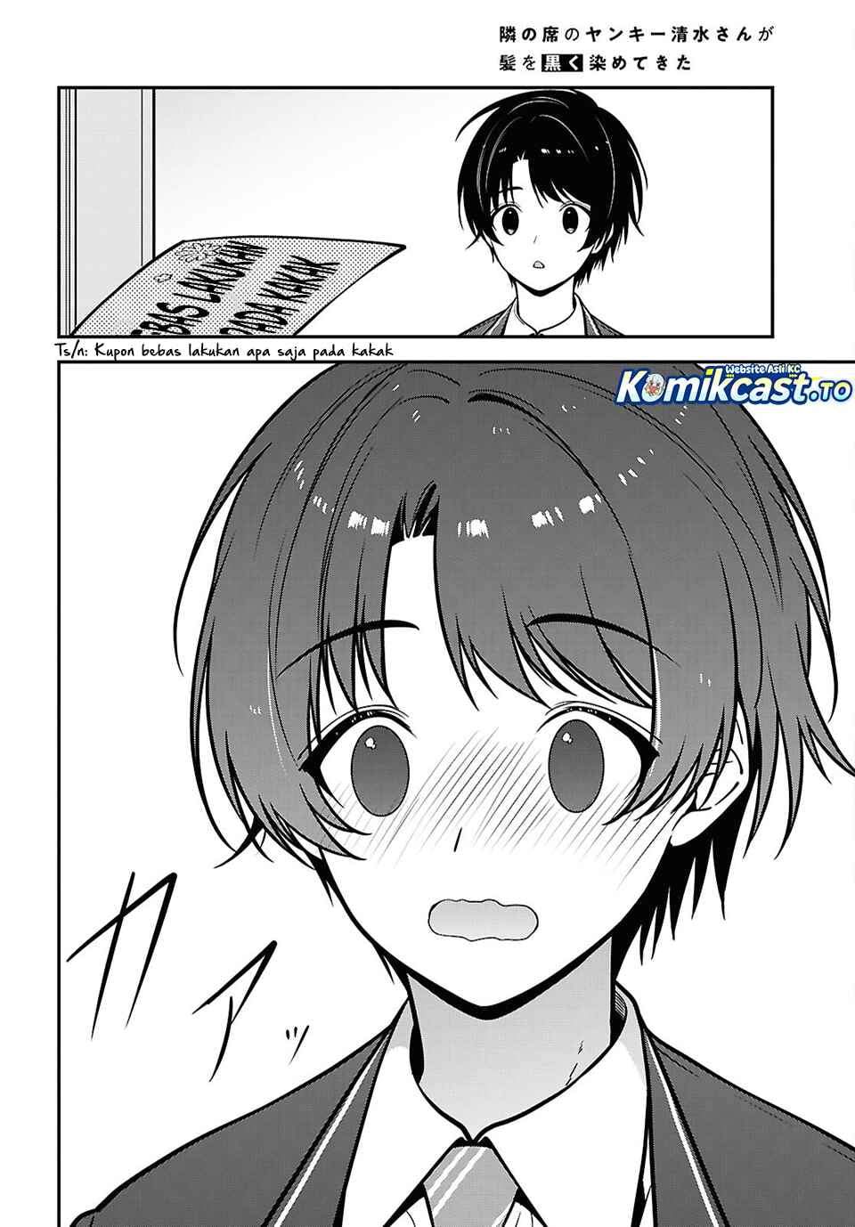 Tonari no Seki no Yankee Shimizu-san ga Kami o Kuroku Sometekita Chapter 19