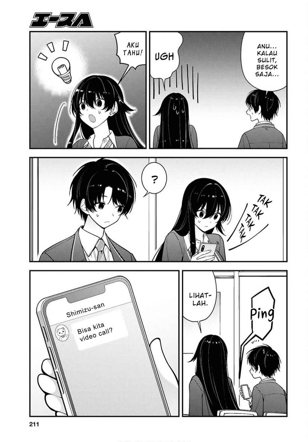 Tonari no Seki no Yankee Shimizu-san ga Kami o Kuroku Sometekita Chapter 17