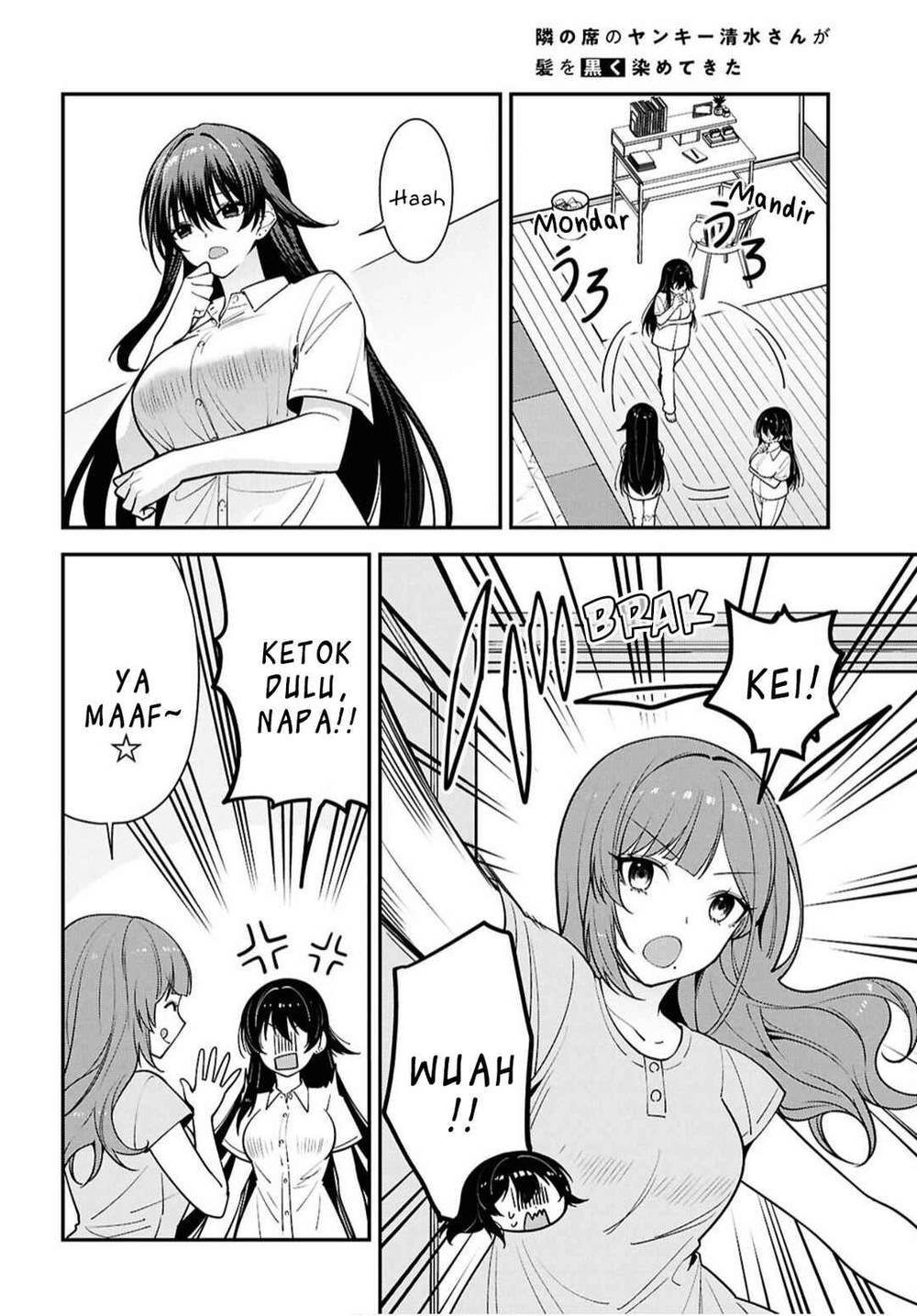 Tonari no Seki no Yankee Shimizu-san ga Kami o Kuroku Sometekita Chapter 17