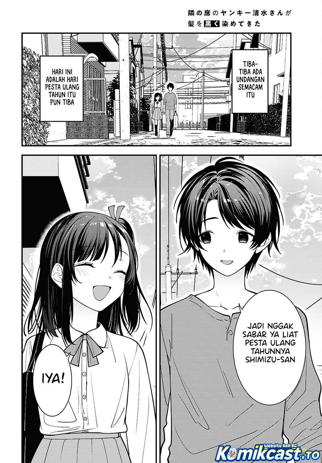 Tonari no Seki no Yankee Shimizu-san ga Kami o Kuroku Sometekita Chapter 18