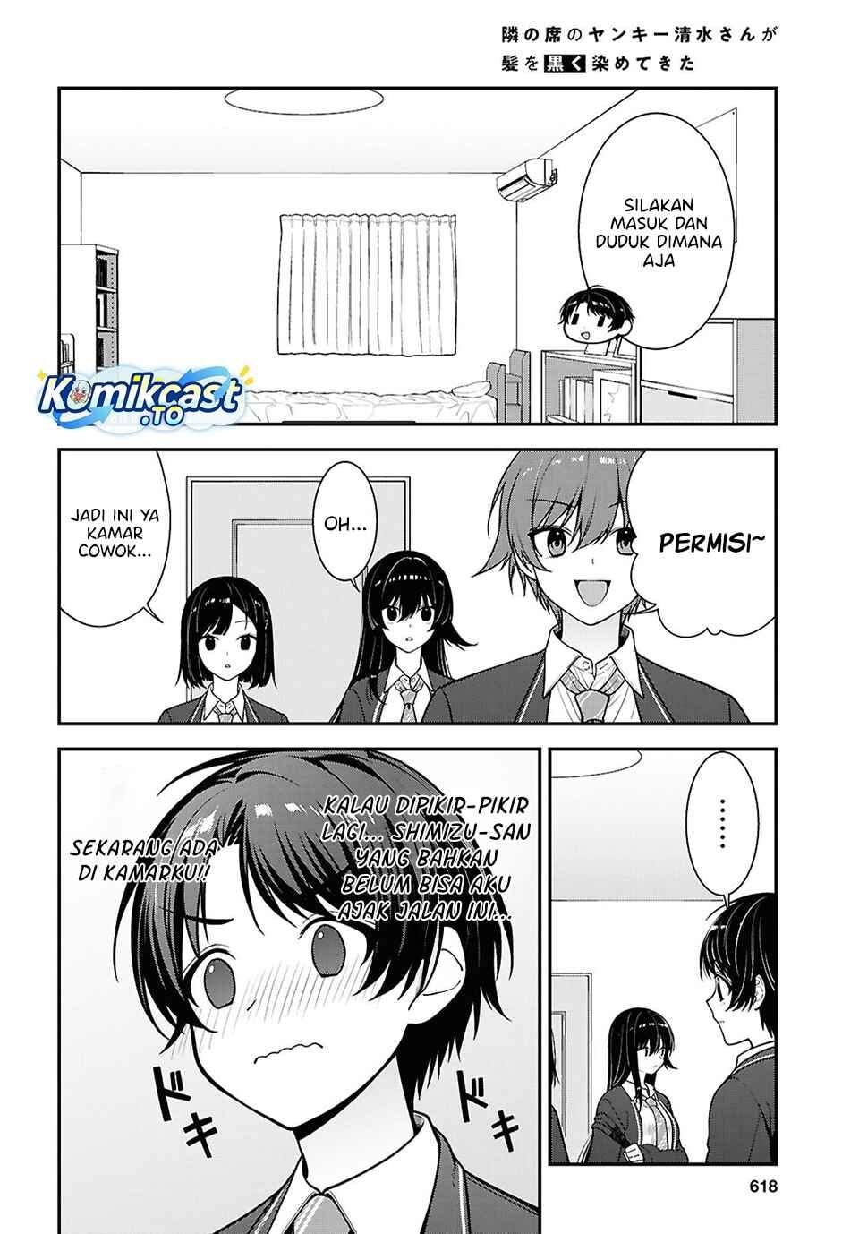 Tonari no Seki no Yankee Shimizu-san ga Kami o Kuroku Sometekita Chapter 19