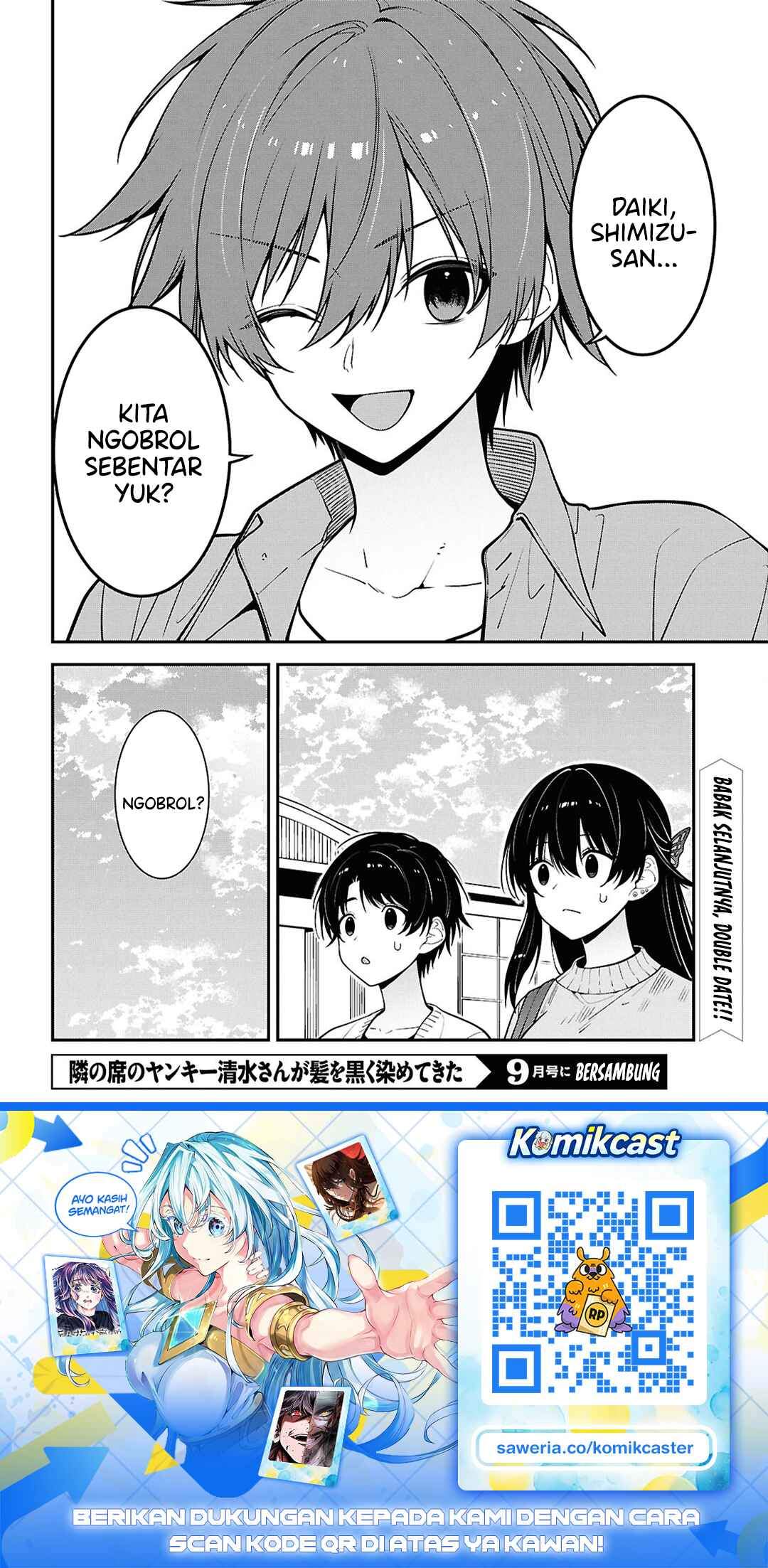 Tonari no Seki no Yankee Shimizu-san ga Kami o Kuroku Sometekita Chapter 20