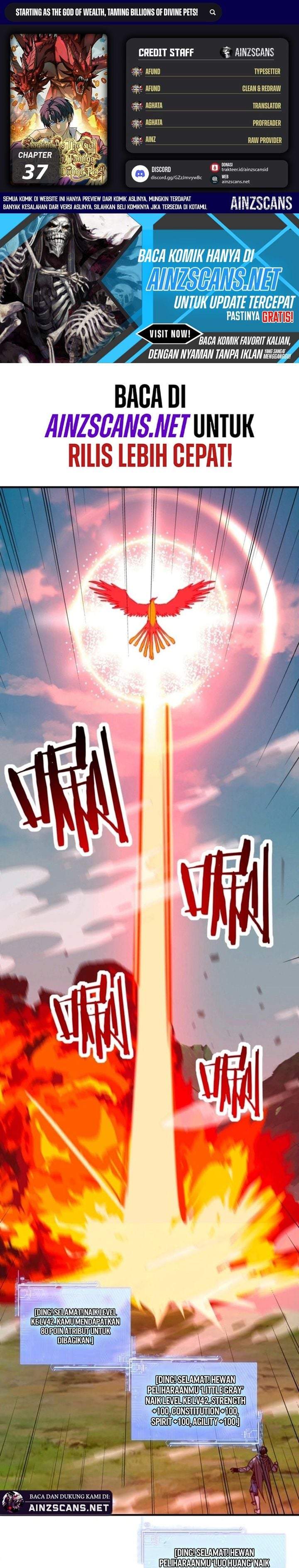 Start by changing your job to the God of Wealth and taming billions of divine pets! Chapter 37