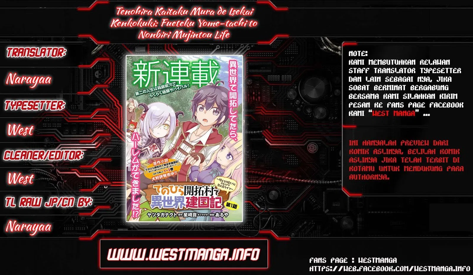 Tenohira Kaitakumura de Isekai Kenkouki ~Fueteku Yome-tachi to Nonbiri Mujintou Raifu~ Chapter 3