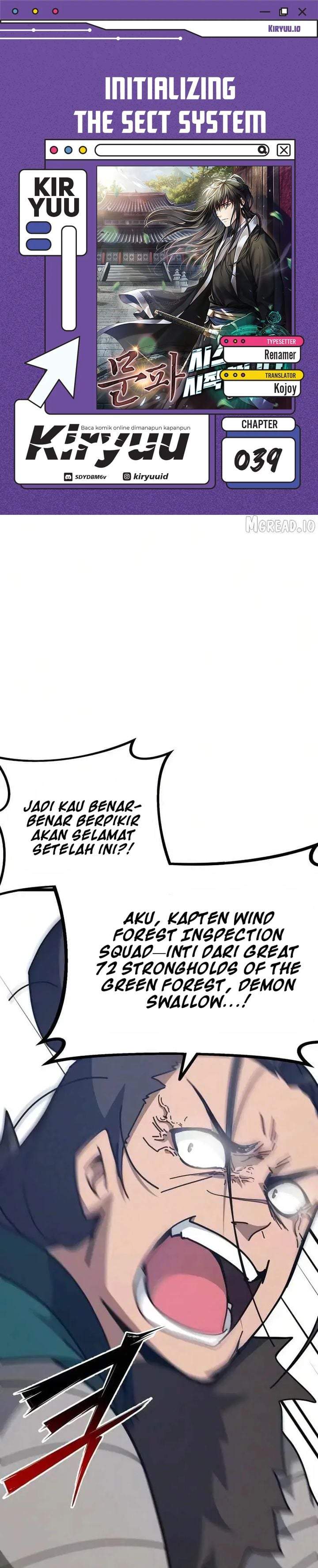 Initializing the Sect System Chapter 39