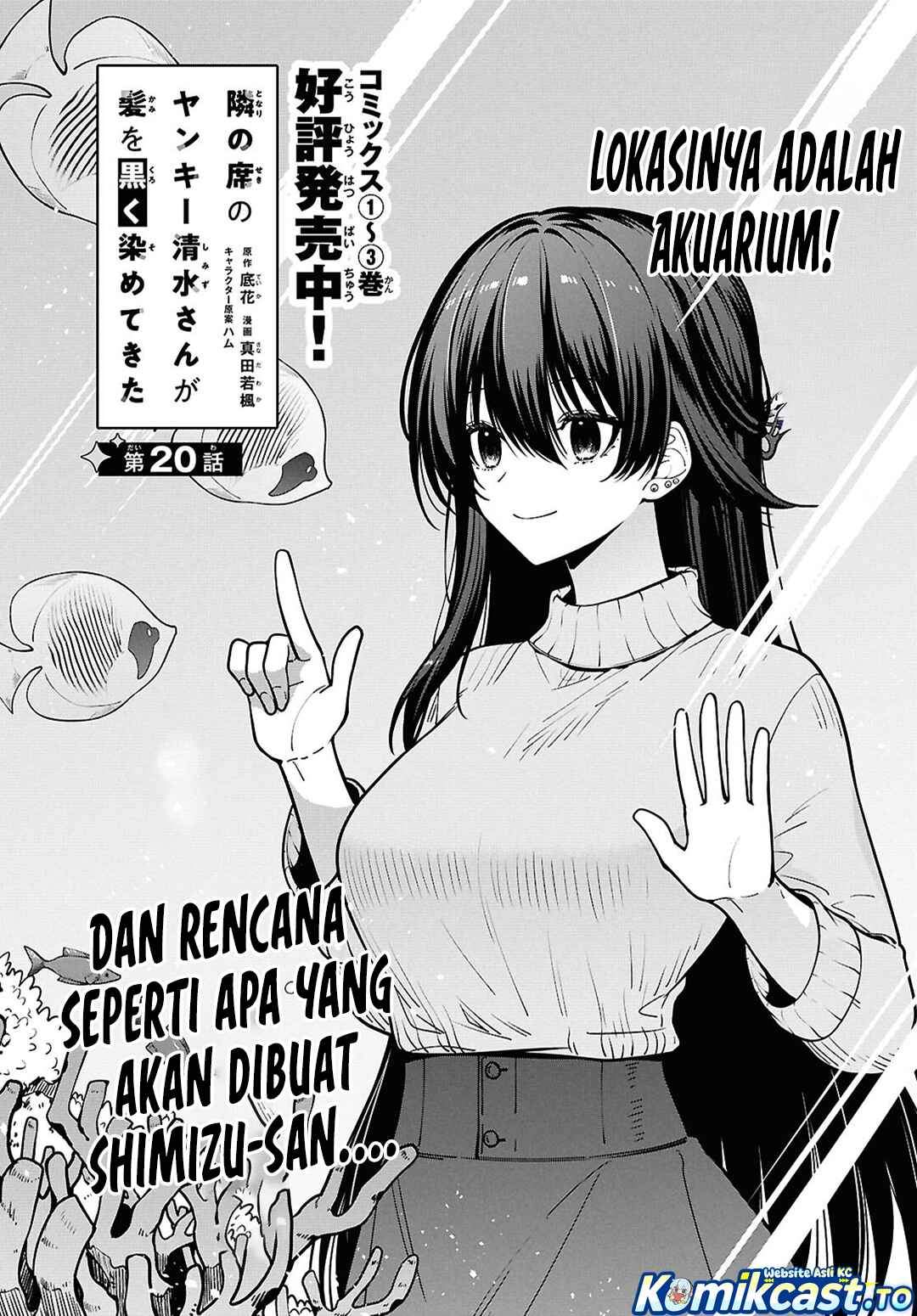 Tonari no Seki no Yankee Shimizu-san ga Kami o Kuroku Sometekita Chapter 20