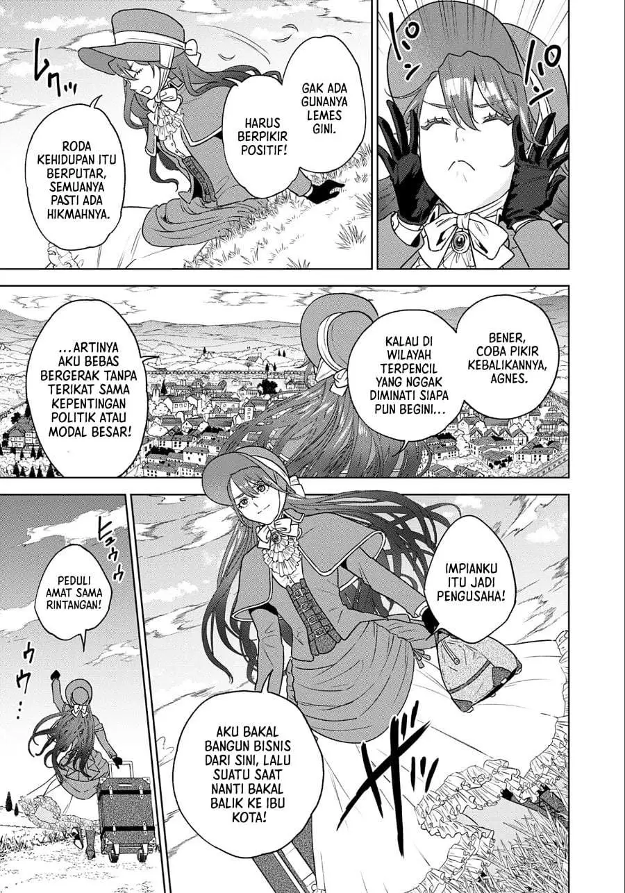 Shounin Reijou Agnes Henkyou ni Tsuihou Sareta Akuyaku Reijou wa Shousai o Hakki Shi Nariagaru Chapter 1
