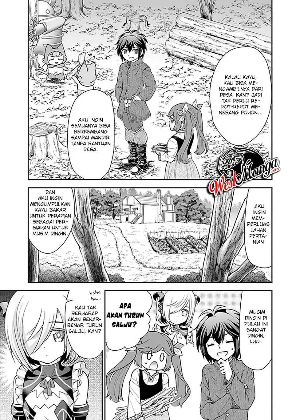Tenohira Kaitakumura de Isekai Kenkouki ~Fueteku Yome-tachi to Nonbiri Mujintou Raifu~ Chapter 23