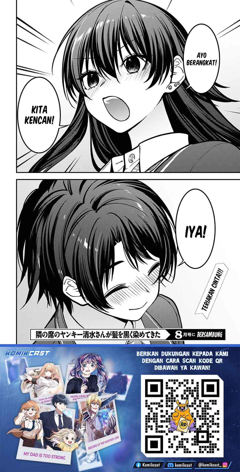 Tonari no Seki no Yankee Shimizu-san ga Kami o Kuroku Sometekita Chapter 19