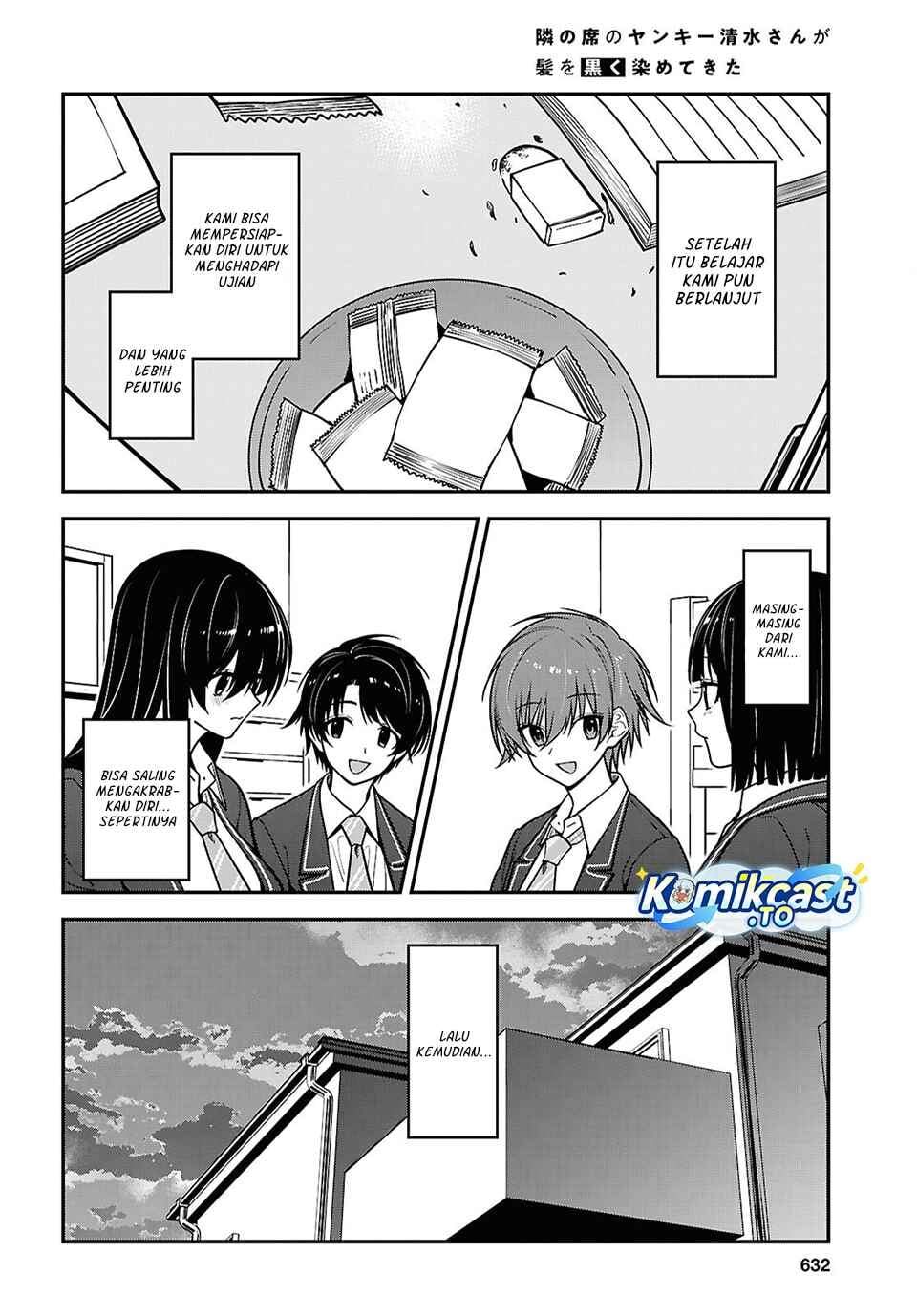 Tonari no Seki no Yankee Shimizu-san ga Kami o Kuroku Sometekita Chapter 19
