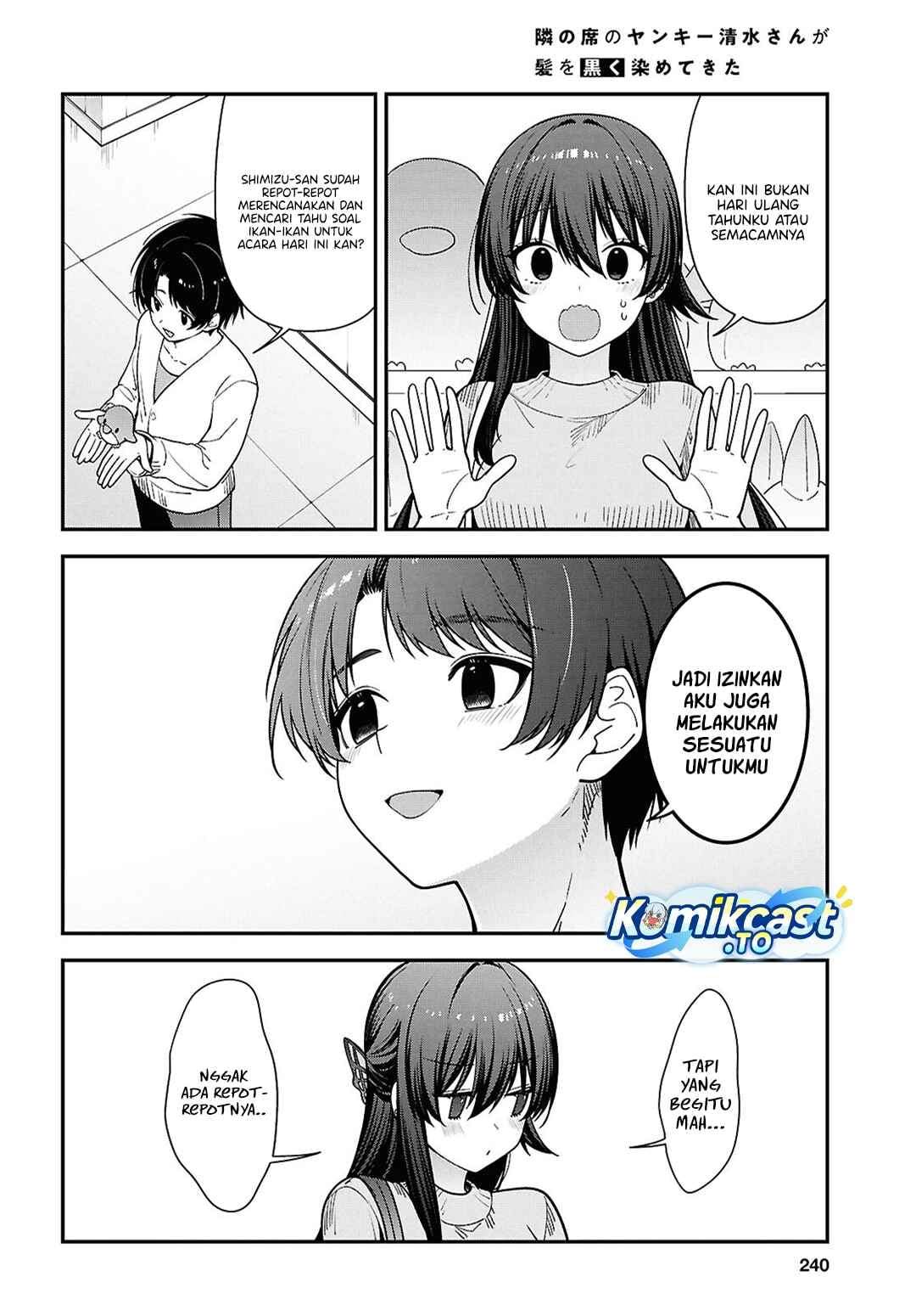 Tonari no Seki no Yankee Shimizu-san ga Kami o Kuroku Sometekita Chapter 20