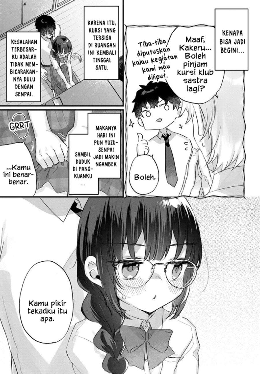 Chiisakute Kawaii Bungeibu no Chiteki na Senpai o, Hiza no Ue ni Nosetara Mainichi Suwattekuru you ni natta Chapter 3.1